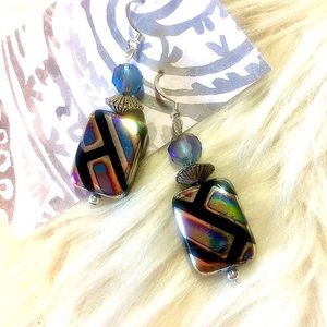 Layered Glass Dangly Earrings!!!!!